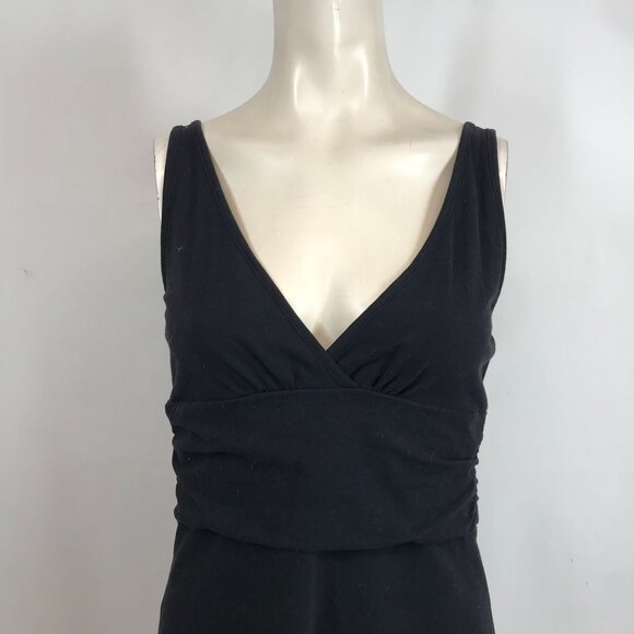 PATAGONIA WATER GIRL - WOMEN'S MEDIUM - BLACK V NECK ORGANIC COTTON DRESS - Picture 2 of 8